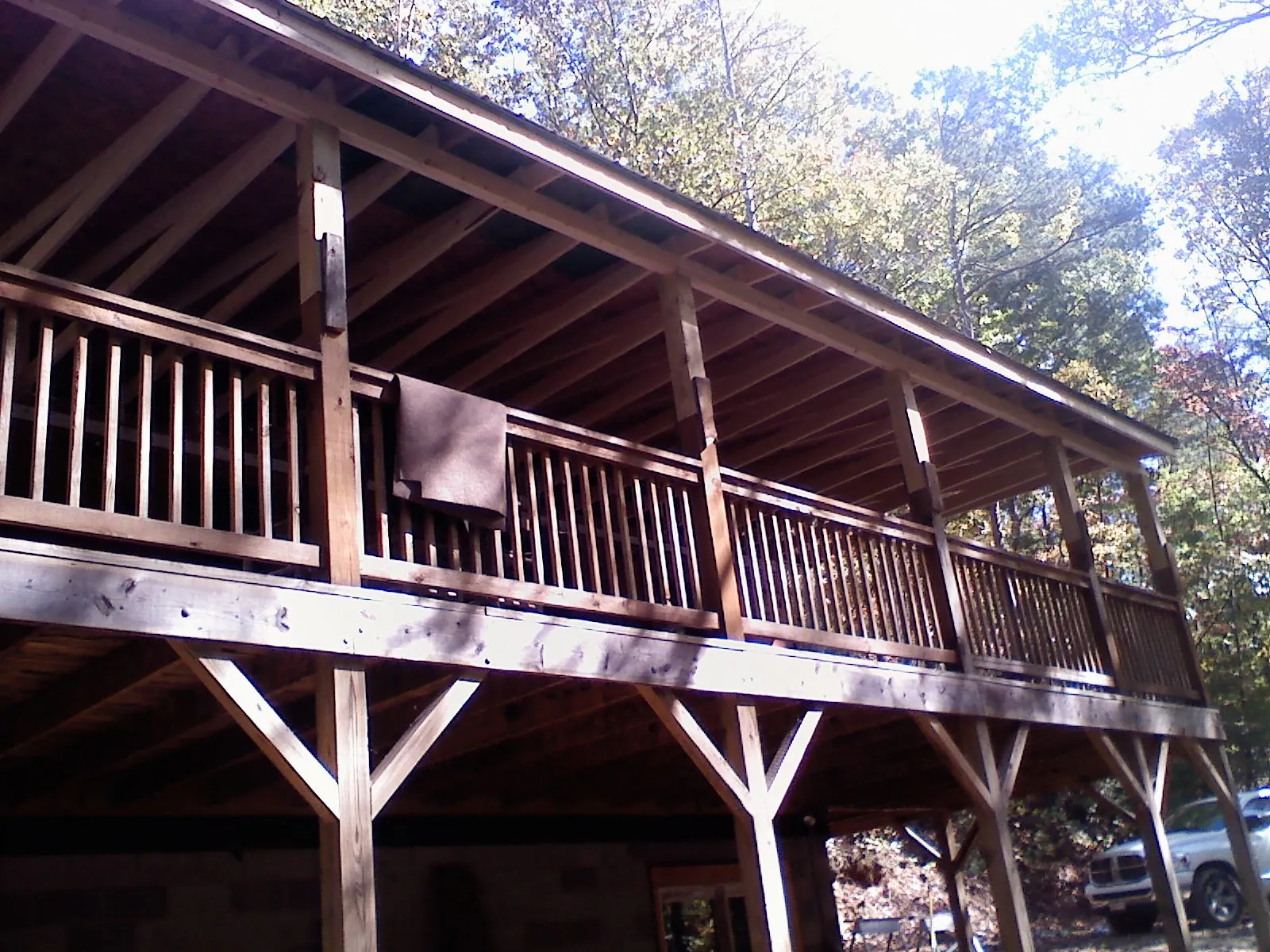 Timber framing under a new elevated porch and deck — Roof Leak Repair in Sebeka by Roofing Brothers
